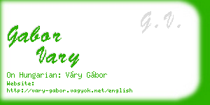 gabor vary business card